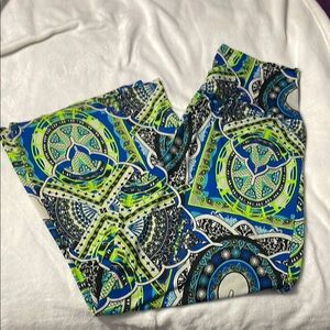 Bobbie Brooks Wide Leg Blue and Green Pants